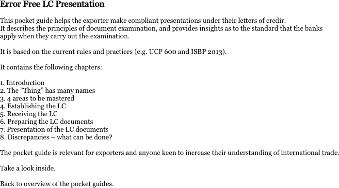 Error Free LC Presentation